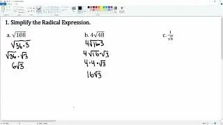 Chapter 8 Problem 1 Simplify the Radical Expression