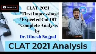 CLAT 2021 EXAM ANALYSIS BY Dr. Dinesh Nagpal // CLAT PAPER 2021// DIFFICULTY LEVEL//