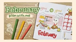 PLAN WITH ME | February 2023 Bullet Journal Setup | 🍳 Cooking for Valentine's Day 💕