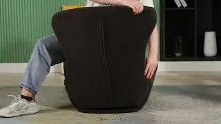 Teddy Fabric Rocking Chair,Dark Gray