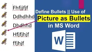 MS Word - Define Bullets || Use of Picture as Bullets in MS Word