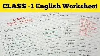 Class-1 English Grammer Worksheet #no-1 | English Grammer Worksheet For Class -1 |