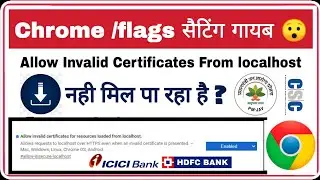 chrome flags Settings couldn't find  -Allow invalid certificates for resources loaded from localhost