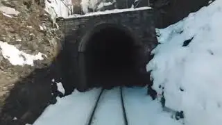 Поезд с кабины машиниста.