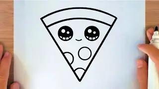 HOW TO DRAW A CUTE PIZZA SLICE