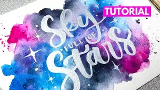 Metallic Brush Letter on a Watercolor Background Tutorial
