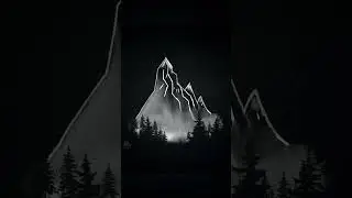 Mountain Waterfalls - B & W | Procreate #shorts #viral #artwithflo