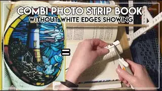 Combi Photo Strip without the white showing // Book Art Tutorial // Fore Edge Book Art