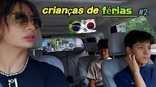 crianças de férias, muito calor na coreia