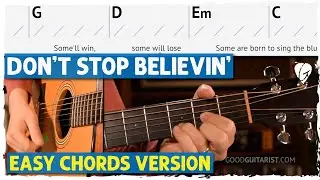 Easiest Way to Play Don't Stop Believin' by Journey | No Barre Chords