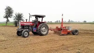 MF 375 Tractor with Laser Land Leveler