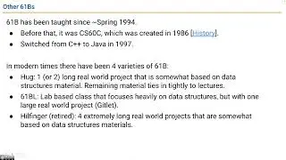 CS16B Lecture 37 - Designing 61B