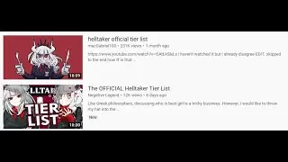 why are two official helltaker tier lists