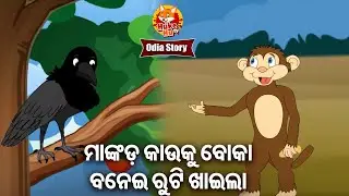 Mankad Kau Ku Boka Banei Ruti Khaila - ମାଙ୍କଡ କାଉକୁ ବୋକା ବନେଇ ରୁଟି ଖାଇଲା | Odia Moral Story | HH