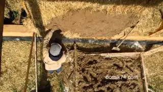 Соломенный дом. Глиняная штукатурка. Миша и Коля. domik74.com