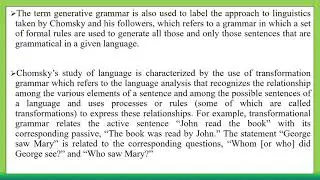 Schools of Linguistics - Lesson 15 - Generativism