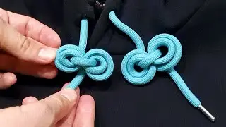 How to tie Hoodie Strings cool for beginners. Great rope knot trick and skills.