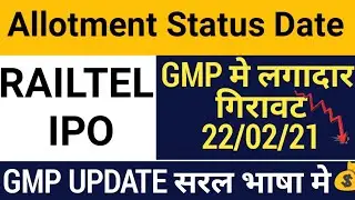 Railtel ipo gmp today | Railtel ipo gmp | Railtel ipo | Railtel ipo Allotment status date GMP गिरा