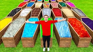 50 Mystery Coffins... DONT Trust Fall into the Wrong One