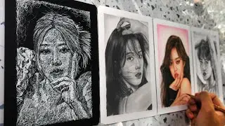 Drawing BLACKPINK with 4 different style (Lisa, Jisoo, Rose, Jennie) | Futuge