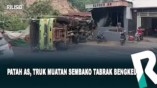 Patah as, Truk Muatan Sembako Tabrak Bengkel