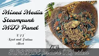 Altered Steampunk MDF Panel Using Beautiful Molds from @DesignWithZuri  | Rust and Patina Effect