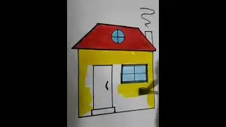 Как нарисовать домик/ рисуем дом мультик раскраска для детей