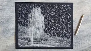 Для рисования нужны только карандаш и наждачка | Рисуем снежную зиму