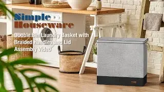 Simple Houseware Double Bin Laundry Hamper with Braided Handles Assembly Video