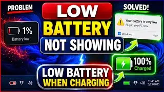 How to Fix NO 'LOW BATTERY' Notification in Windows 10 and Windows 11 • Fixed