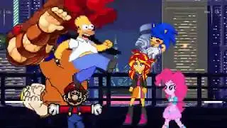 MUGEN Request - Homer Simpson Team Vs. EG Sunset Shimmer Team