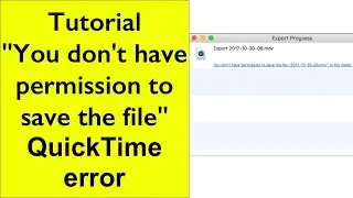 Tutorial - QuickTime Export error - 