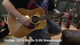 Vintage 1974 Martin D-28 Dreadnought Acoustic Guitar