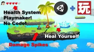 2D Platformer with Unity and Playmaker - Health System with Hearts - Damage & Recover