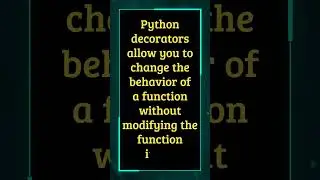 Decorators In Python   How to create decorators in Python 