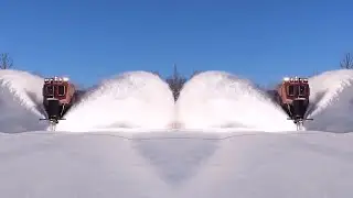 Awesome Powerful snow plow train HD video