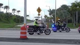 President Donald Trump's Motorcade First Time in Miami at Miami International Airport