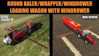 Farming Simulator 19 - Round Baler/Wrapper/Wind Rower & Loading Wagon/Wind Rower 
