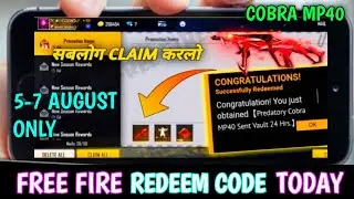 Ff Redeem Code Today 7 August | Redeem Code Free Fire Today | Free Fire Redeem Code | Ff Redeem Code