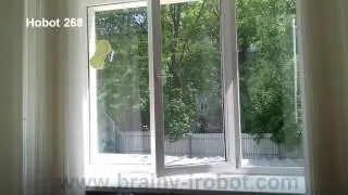Hobot 198 моет окно снаружи