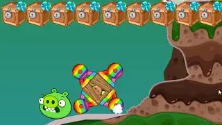 Bad Piggies - 99999+ SCRAPS ROBOT PIG CATCH LOOT CRATE IN RAINBOW WHEEL CAKE RACE!