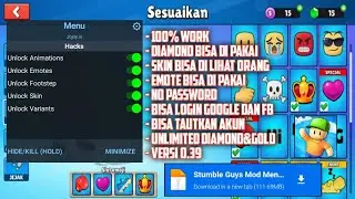 UPDATE!! STUMBLE GUYS MOD MENU VIP V.0.39 TERBARU | SKIN DAN EMOTE BISA DIPAKAI DIGAME