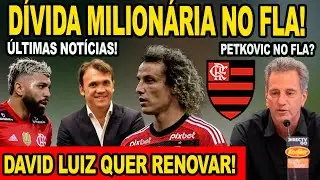 URGENTE! DÍVIDA MILIONÁRIA NO FLA! PETKOVIC NO FLA? DAVID LUIZ QUER RENOVAR! GABIGOL SE DESPEDE!