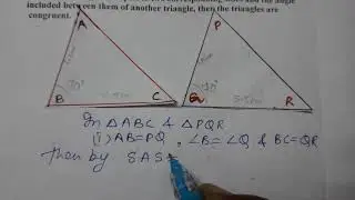 SAS Congruence criterion, Chapter 7, Congruence Of Triangles, Class 7, Mathematics