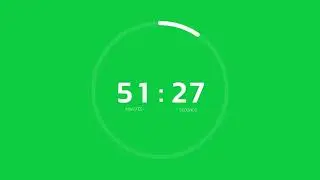 60 Minute (1 Hour) Countdown Timer with Animated Circle - 4K Green Screen - 100% FREE