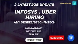 2 Exciting Job Updates : UBER  & Infosys are Hiring Freshers | 2018 - 2023 |
