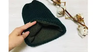 Вязаный подклад для шапки / Как связать подклад для шапки