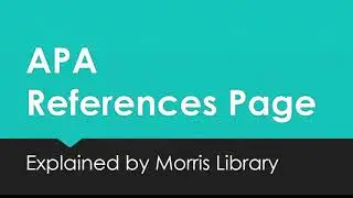 APA References Page