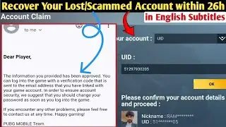 Full Method of Pubg Hacked Account Recovery in New Update | Recover your lost account within 26h 💯