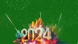 2024 happy new year Green screen